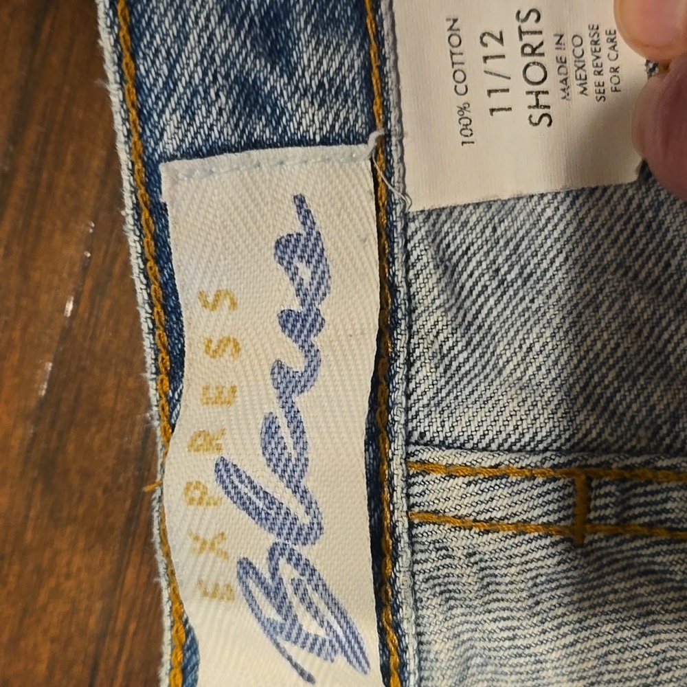 Express Bleus  Button Fly Jean Shorts Vintage Style - Picture 2 of 10
